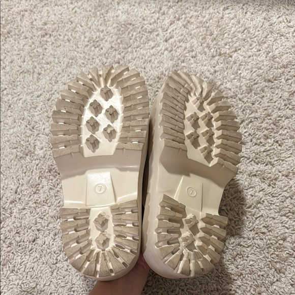 Cream Platform Clogs - Picture 6 of 6